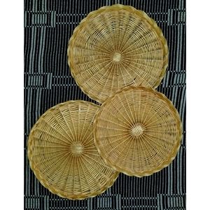 Three BOHO Round Wicker Trays/Wall Decor